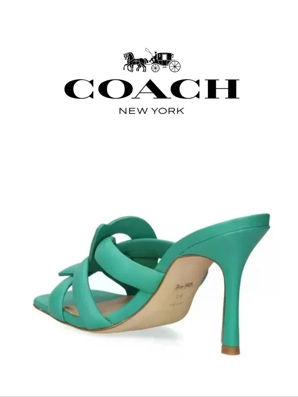Coach Kellie Leather Sandal Bright Green 6.5 B (M) - Picture 3 of 4